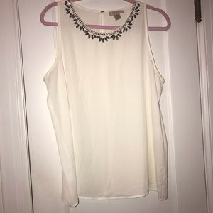 LOFT shell with beaded detail. Size L